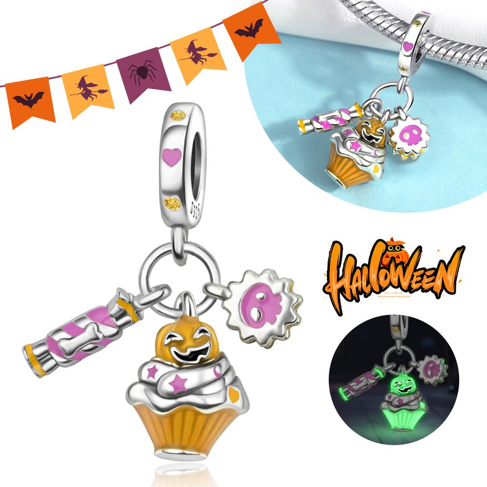 Медь Череп Черный Демон Голова Тыквы Призрак Хэллоуин Подвеска Ювелирные Изделия Бусины Оригинальный Браслет Бутик Шармы Подарок