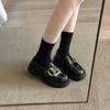[Uncle Shoe] Black Autumn 2025 Soft Sole New Loafers Jk British Style Small Leather Shoes Women's Skirt Commuter