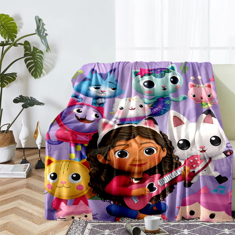 Gabby’s Dollhouse Theme Printed Blanket - Perfect for Couch, Bed, Travel & Outdoor Use | Machine Washable, Cozy & Durable.