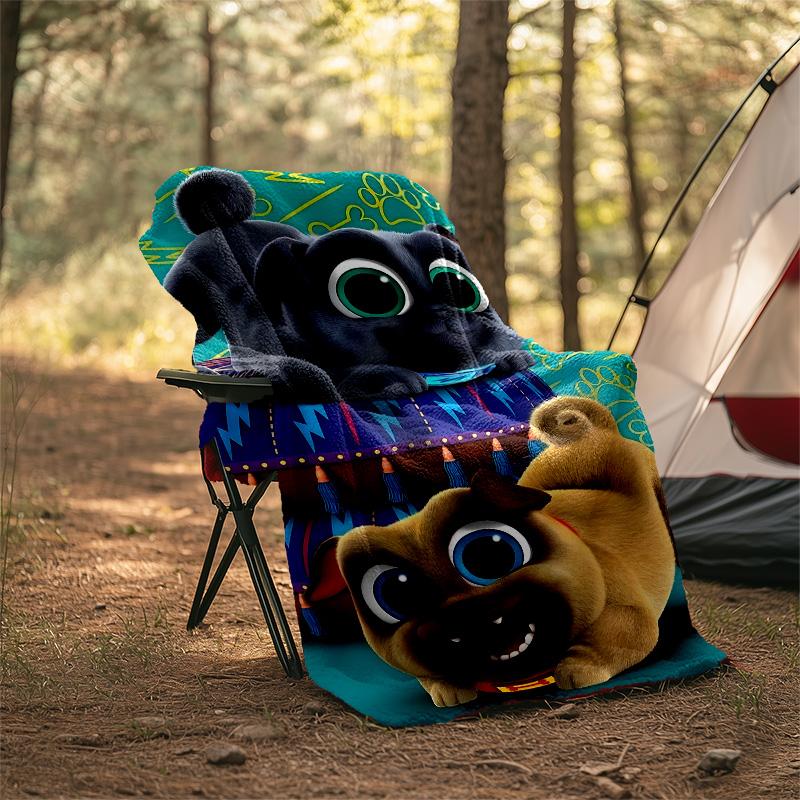 1pc Puppy Dog Pals Theme Blanket - Digital Print, Polyester, Cozy for All Seasons, Perfect for Outdoor, and Travel