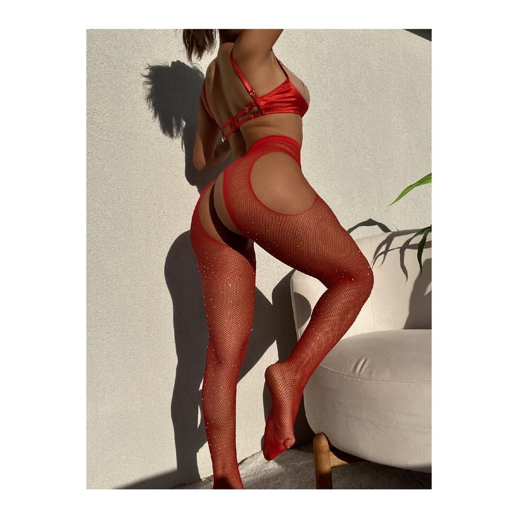 Женские черные чулки с подвязками для частной зоны, открытые фантазийные боди