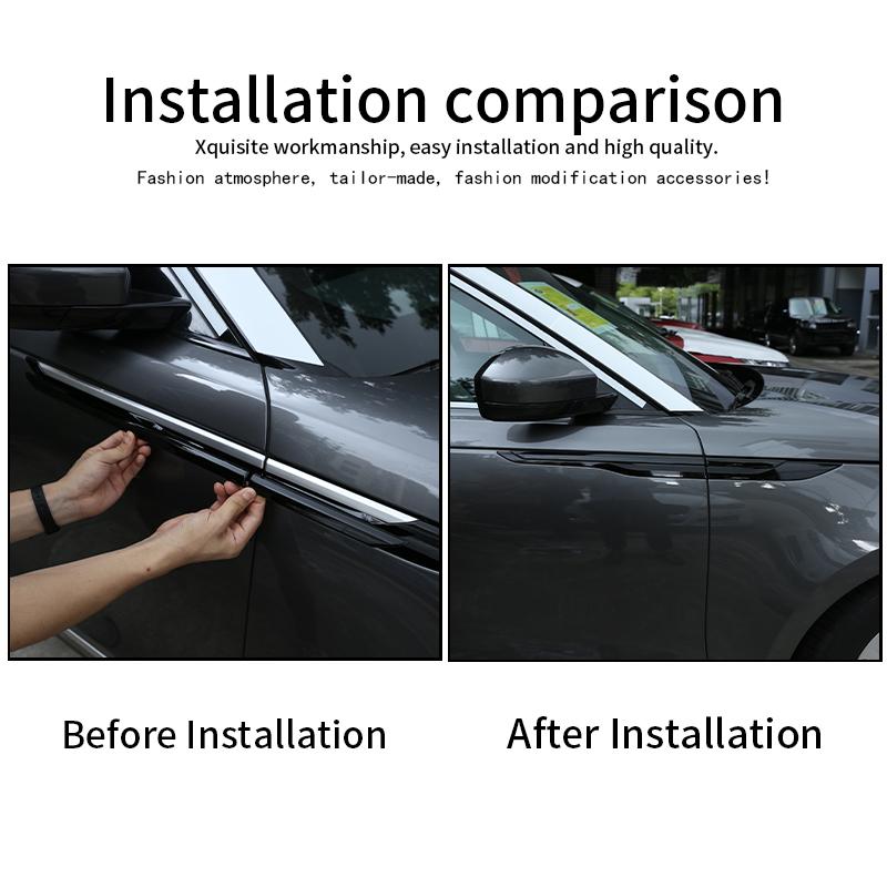 For Land Rover Range Rover Velar 2017 + Car Door Side Fender Strip Cover Trim Decoration Sticker Automotive Exterior Accessories