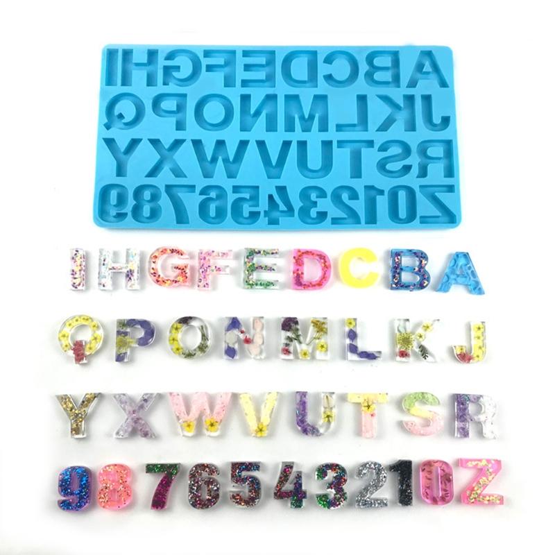 Ожерелье ручной работы, серьги, форма из УФ-смолы, английские буквы, цифры, подвески, силиконовые формы, форма для литья брелока с алфавитом