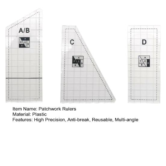 1 комплект линейки для лоскутного шитья, шаблон для резки, форма для резки для квилтинга, высокая точность, прозрачная печать, многоразовая неразрывная швейная линейка для пэчворка