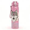 1PC Wolf Girl Letter A Combine 750ml Color Plastic Sports Water Bottle Leakproof Flip Straw Lid Suitable for Sports Office Home Use