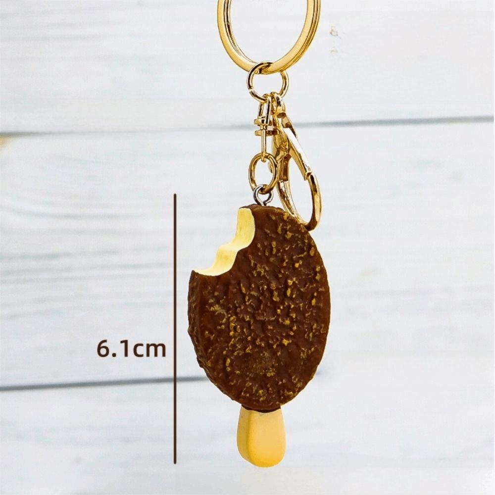 Realistic Food Chocolate Pie Keychain Simulation Dessert Bag Pendant Ice Cream Keychains Bag Decor