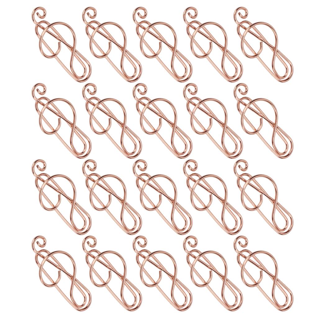 20 шт. Формованные скрепки для бумаги, золотые музыкальные знаки, эффективная фиксация, железный материал, офисные зажимы для