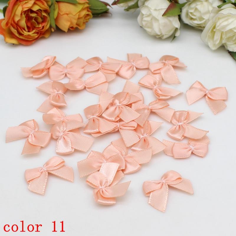 50 or 100pcs 25mm Colourful Ribbon Bows Small Size Polyester Satin Ribbon Bow Flower DIY Craft Decoration