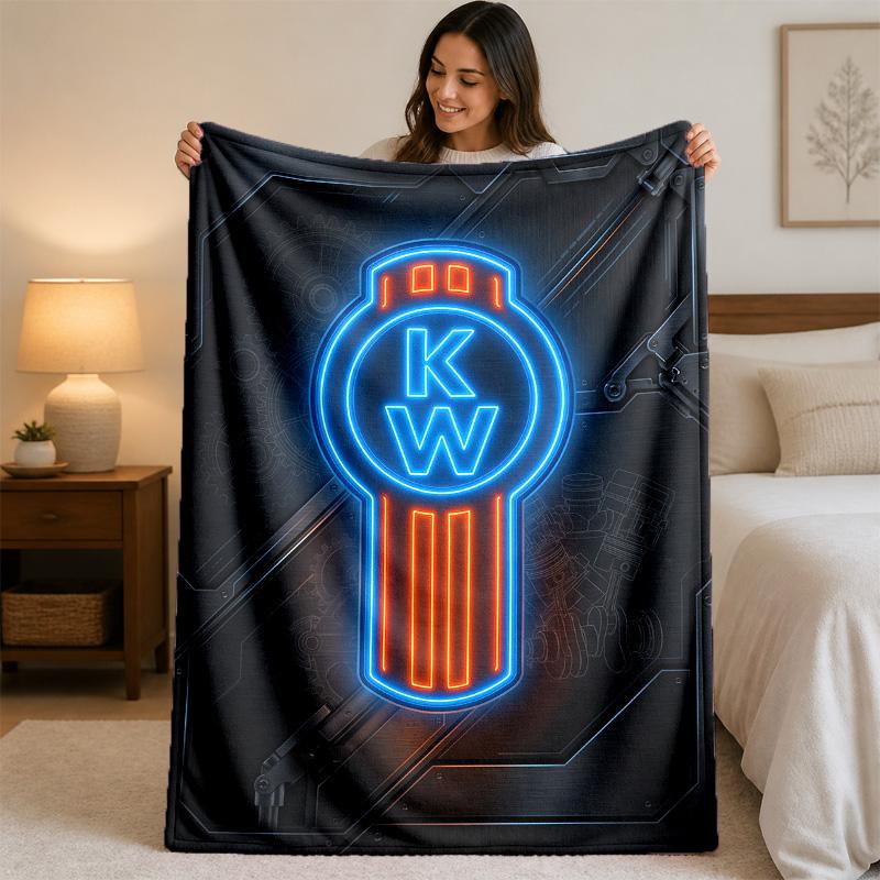 Kenworth Print Flannel Blanket Cozy Lightweight Plush Throw Blanket For Bed Sofa Household Use