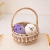Face Food Rice Bao Plush Key Holder Plush Dumplings Keychain Funny Steamed Stuffed Bun  Bag Pendant