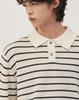 WORK ON BODY OFF Ezon Semi-Overfit Striped Collar Knit [Ivory]