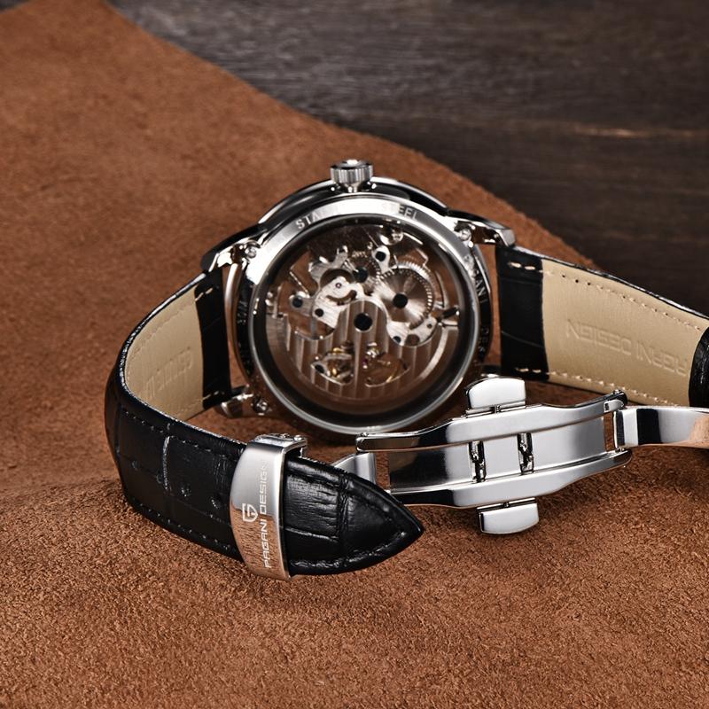 Pagani Design Механические часы для мужчин, ЯПОНИЯ, механический механизм, кожаный ремешок, военные часы с большим циферблатом, водонепроницаемые спортивные часы