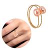 Set of 3 Baroque Pearls Open Rings Finger Rings Decoration Single/Double Loop Rings Ornaments Accessory for Parties