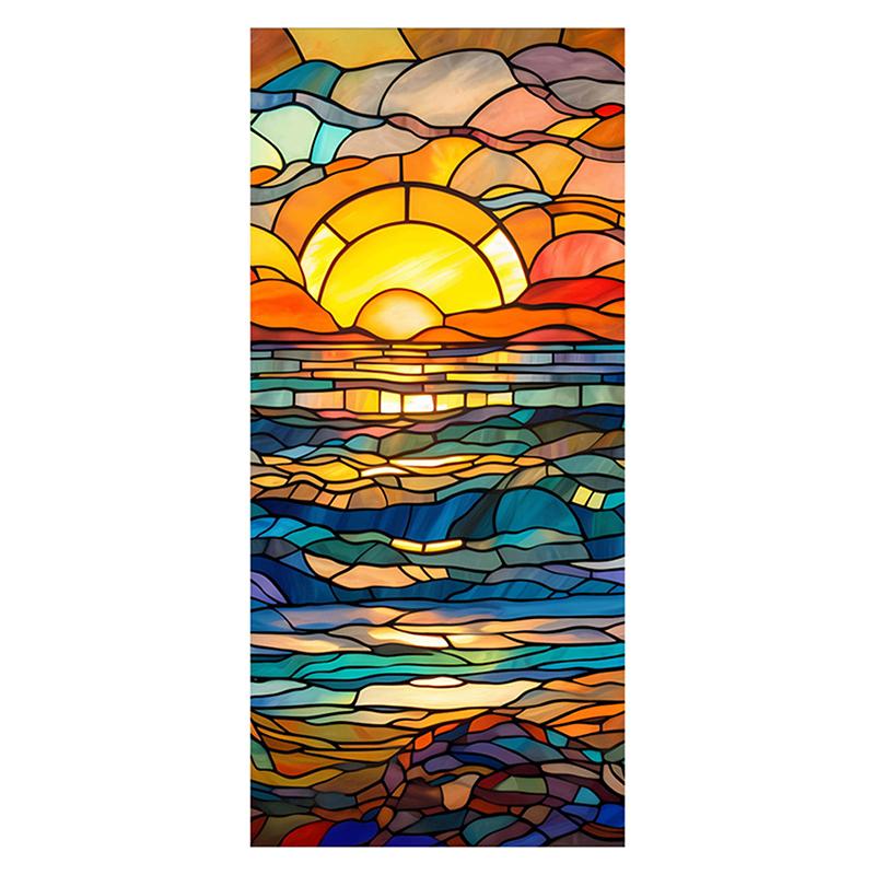 45x100 см окрашенная цветная тропическая растительная пленка для окон и дверей ПВХ статическая адсорбционная стеклянная наклейка для домашнего декора съемная