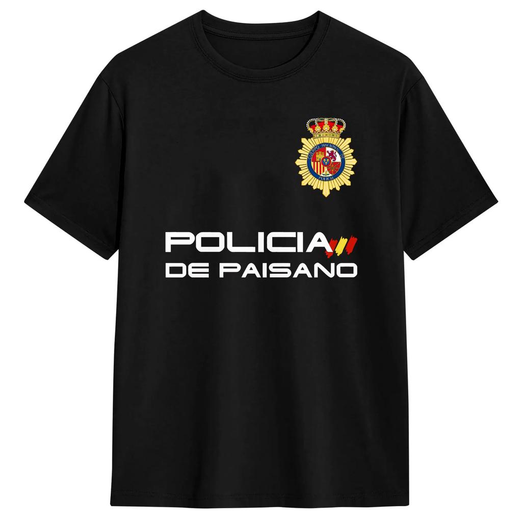 Policia de paisano T Shirt Harajuku T Shirts Short Sleeve Classic Tshirt Summer Cotton Plus Si