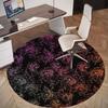 1pc Floral Pattern Round Chair mat Area Rug - Non-Slip, Floor Mat for Office, Bedroom, and Indoor Decor -1002101