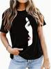 Fashion Women Personalized Light Shadow Face Print T Shirt Funny Casual O-neck Short Sleeves T-shirt Summer Female Tee Shirt