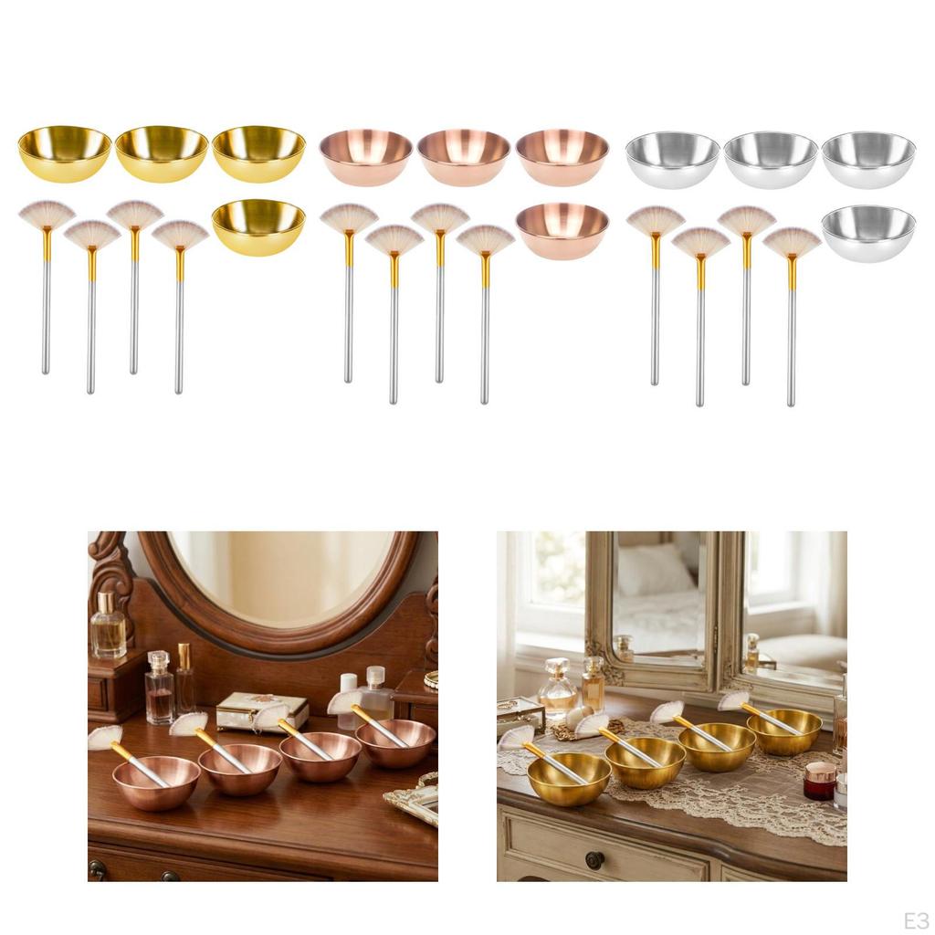 4 Pieces Face Mixing Bowl Set DIY Tools Multipurpose Stainless Steel Facial Bowls for Makeup