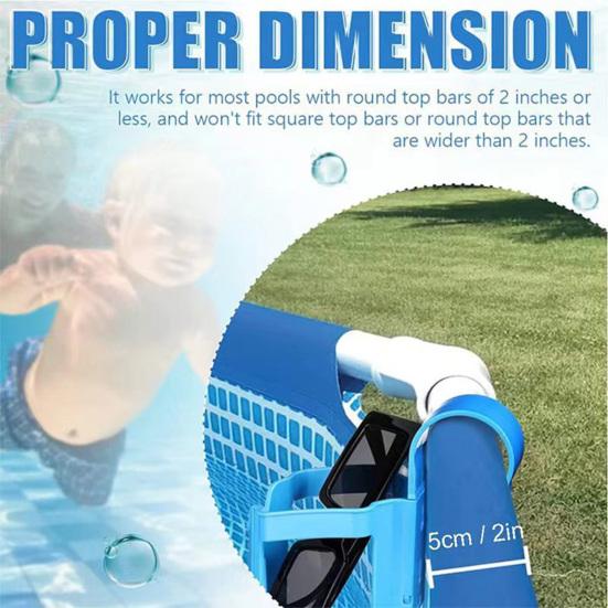 Swimming Pool Rack Clip Design Simple Operation Multi-functional Above Ground Pools Storage Rack Supplies