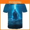 Vibrant 3d Print Godzilla King Of The Monsters Unisex Casual Short Sleeve T-shirt