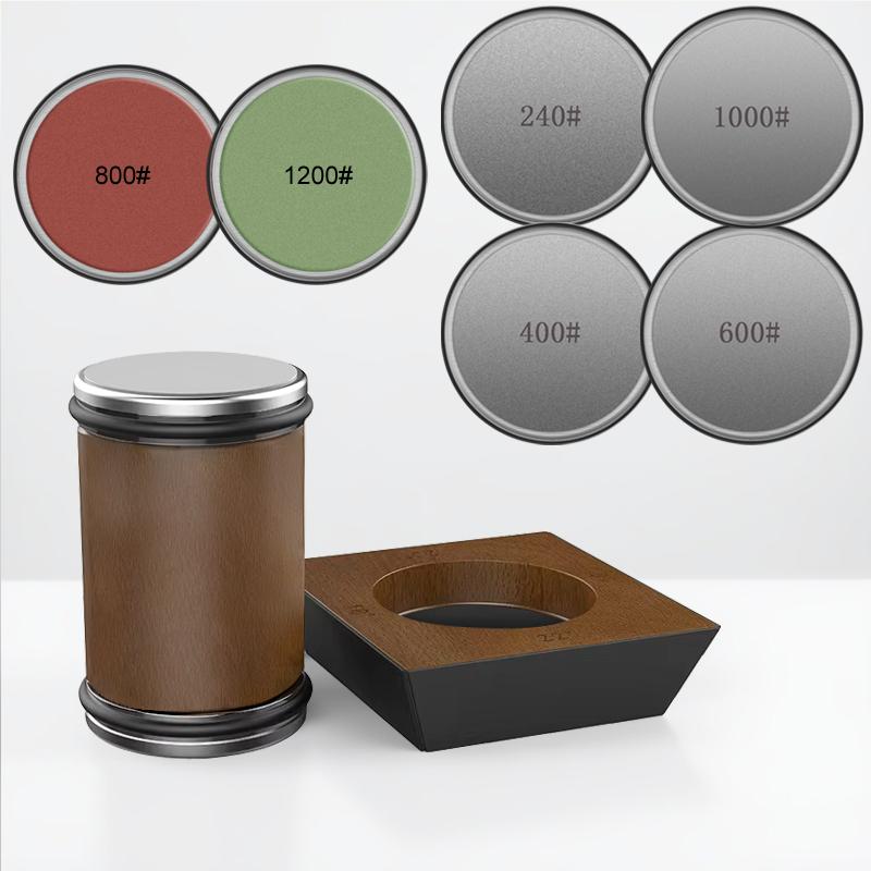 4-угловая роликовая точилка для ножей 15/18/20/22° Роликовые точилки Магнит Деревянная основа Набор алмазных точильных камней Система заточки для деревообработки