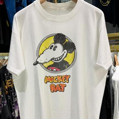 Винтажная графическая футболка MICKEY RAT Унисекс с коротким рукавом S5XL Унисекс футболка
