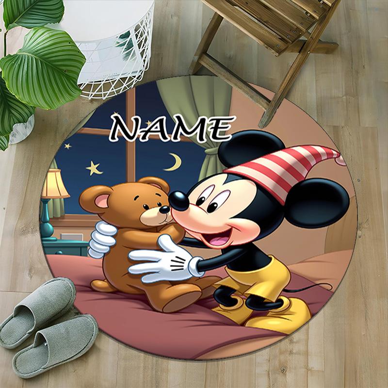 Customizable M-Mickey (11) Round Non-Slip Carpet - Ideal for Garden, Picnic, Office, Perfect for Decoration, Suitable For All Seasons