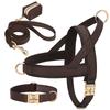 Dog Collar Harness Leash Bag Set Free Custom Dog Collars Engraved Pet Buckle Necklace Harness With Lead Rope Waste Bags for Dogs