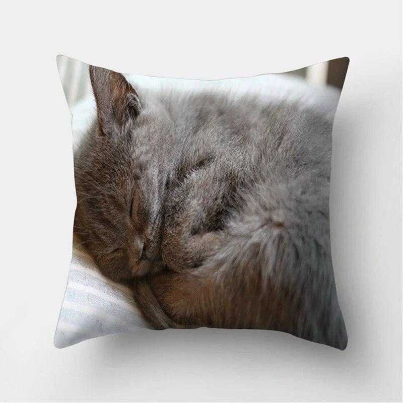 Декоративная подушка с милым кошачьим принтом, наволочка, подушка для дивана, гостиной