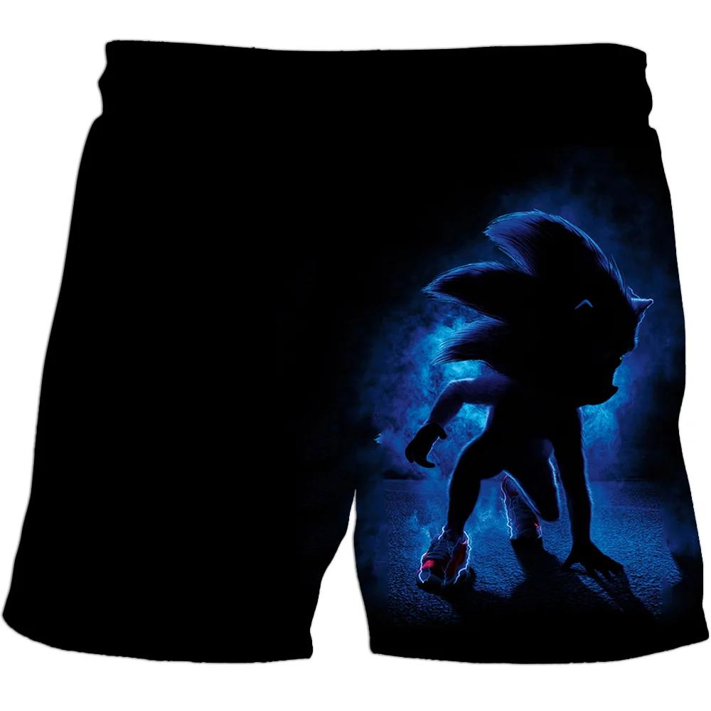 2025 MINISO Пляжные штаны для детей 4-14 лет Шорты Sonic 2 Штаны для девочек и мальчиков Штаны Харадзюку Для детей 3D Мультяшный принт Детские штаны