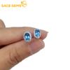 Женские серьги SACEGEMS из стерлингового серебра 925 пробы, 4*6 мм, серьги-гвоздики с натуральным швейцарским синим топазом, ювелирные изделия для помолвки, коктейлей и вечеринок