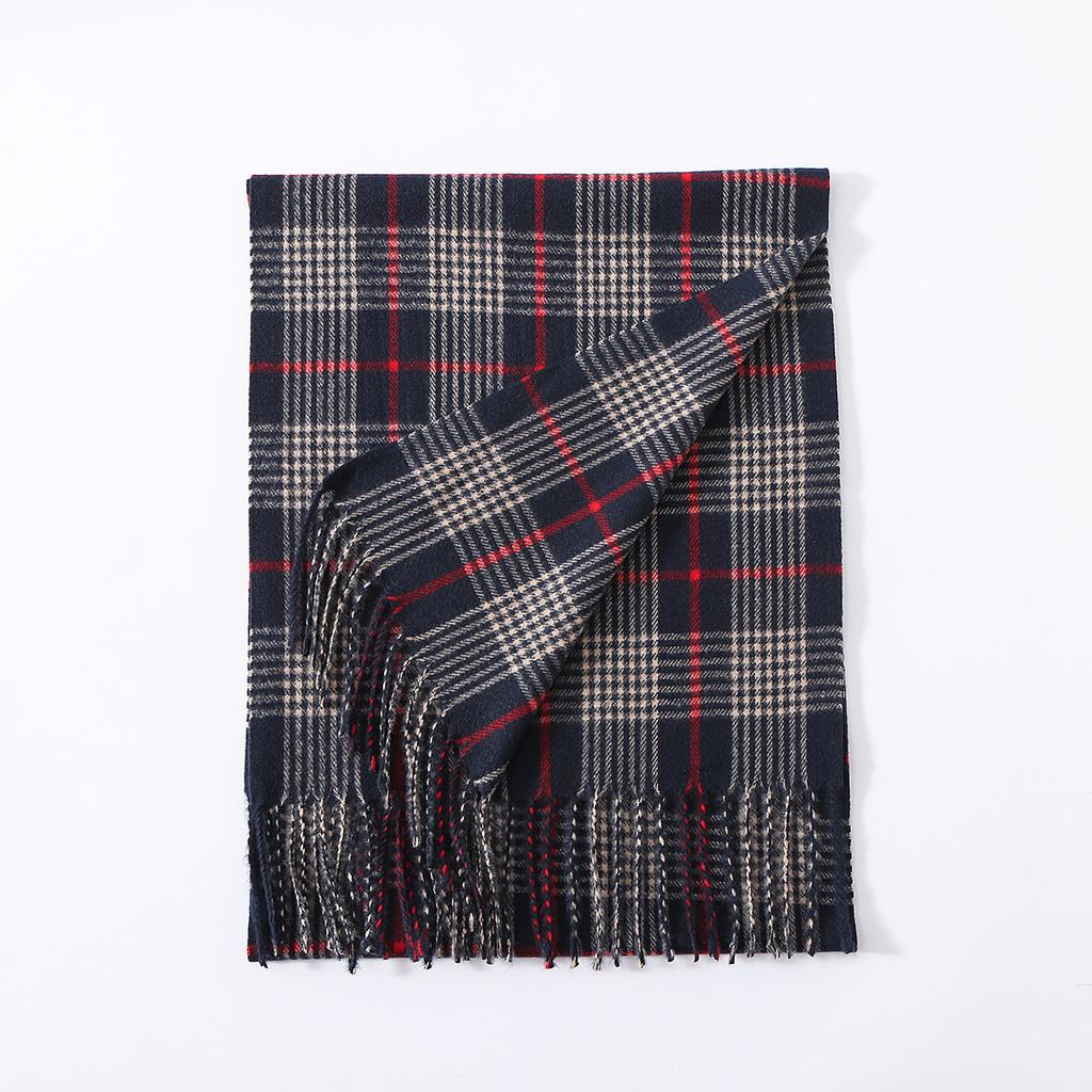 Autumn And Winter New Men'S Scarf Black And White British Style Imitation Cashmere Versatile Shawl Warm Double-Sided Scarf
