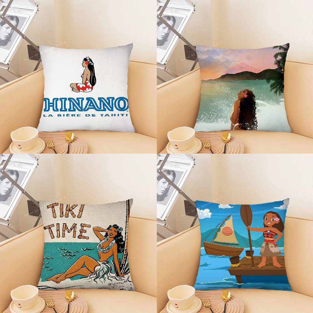 pc Hinano Tahiti Girl Polynesia Beach Pillow Case Fashion Square Pillowcase Bedroom Sofa Room Ins Decoration Leisure