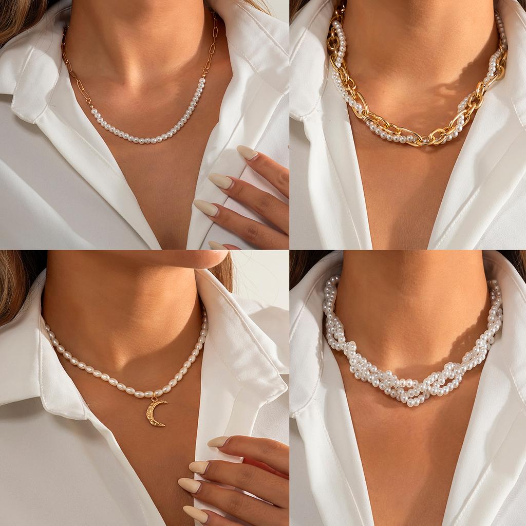 Fashion Women's Necklaces Personality Imitation Pearl Necklaces For Women Boho Jewelry Accessories