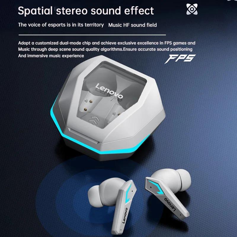 Оригинальные наушники Lenovo TG102 Bluetooth 5.4, спортивная гарнитура, беспроводные внутриканальные игровые наушники с низкой задержкой, двухрежимные музыкальные наушники