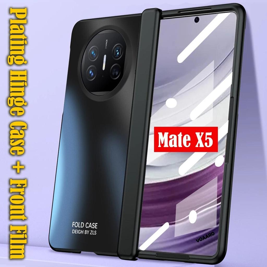 Роскошный чехол со стеклянной пленкой на переднем экране для Huawei Mate X5, чехол для Huawei Mate X5, шарнирный чехол, противоударный защитный чехол