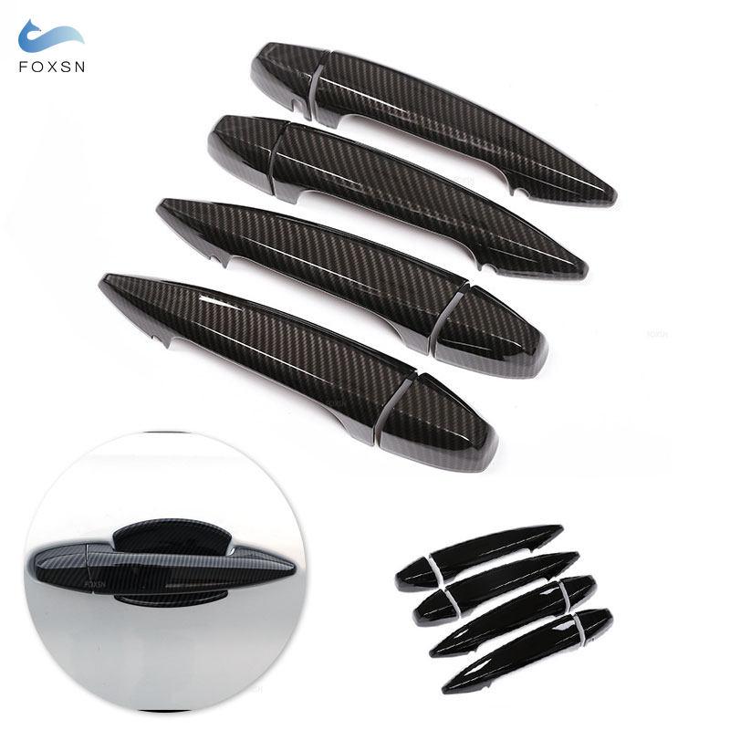 Для BMW X1 F48 2016 2017 X5 X6 F15 F16 2014-2017 Автомобильный Стайлинг Внешняя дверная ручка Тяговая текстура из углеродного волокна/ярко-черный