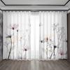 2PC Home Decoration Curtains With Floral Background And Rod Pocket Curtains, Kitchen,Coffee Shop, Living Room, Balcony, Garden