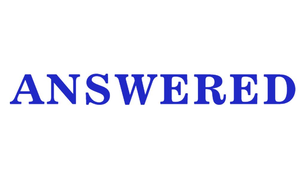 Printtoo Answered Self Inking Rubber Stamp Pre-Inked Office Stamp- Home Office Business Stationery, Black- 42 X 9