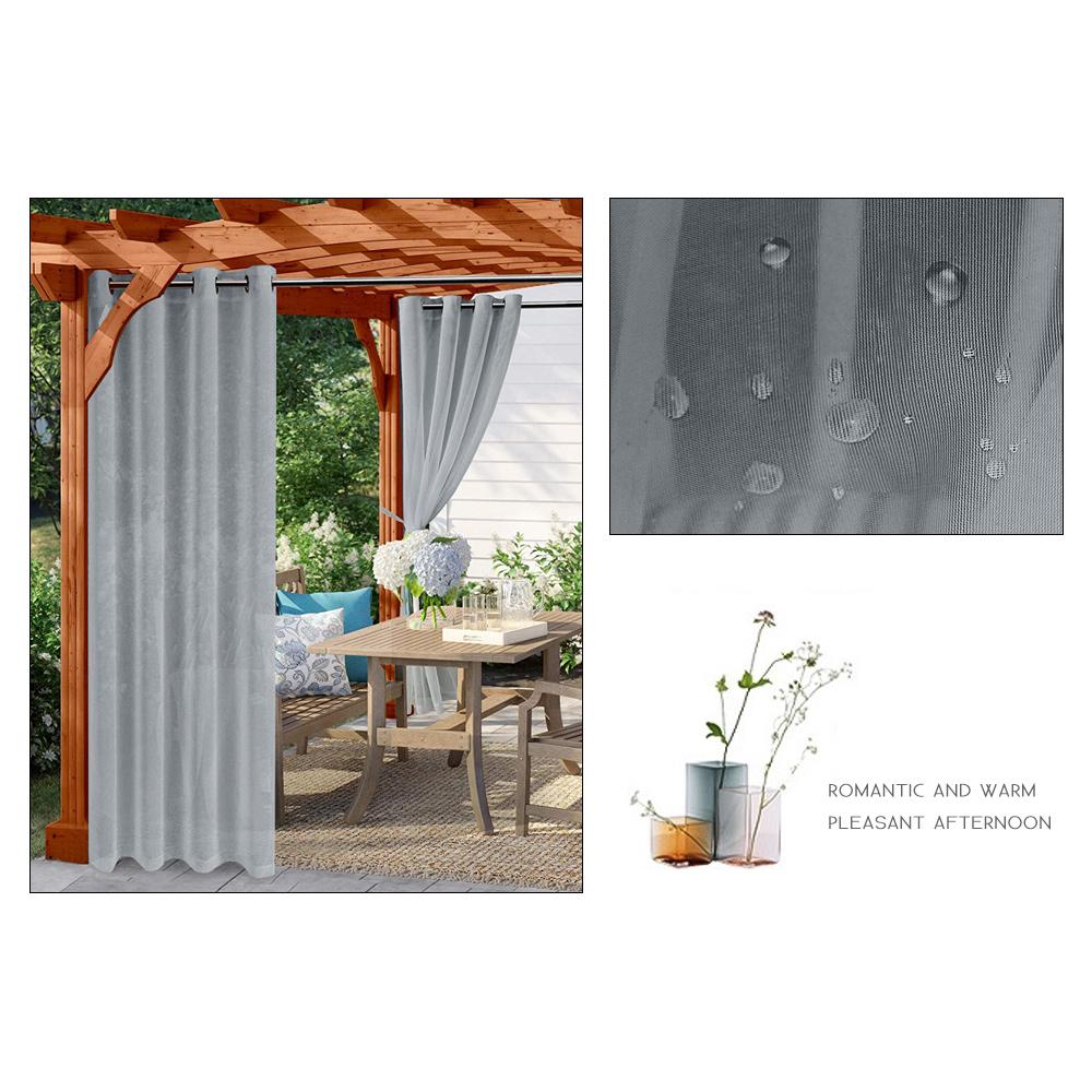 2PC Curtain Modern Simple Waterproof Solid Color Trilon Transparent Perforated Sunscreen Antiple UV Curtain Fabric