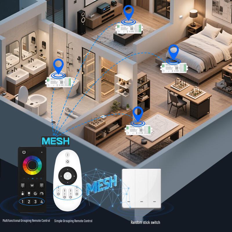 Taki Умный WiFi LED Диммер Контроллер: Беспроводная сенсорная светодиодная лента с семью цветами RGBWC
