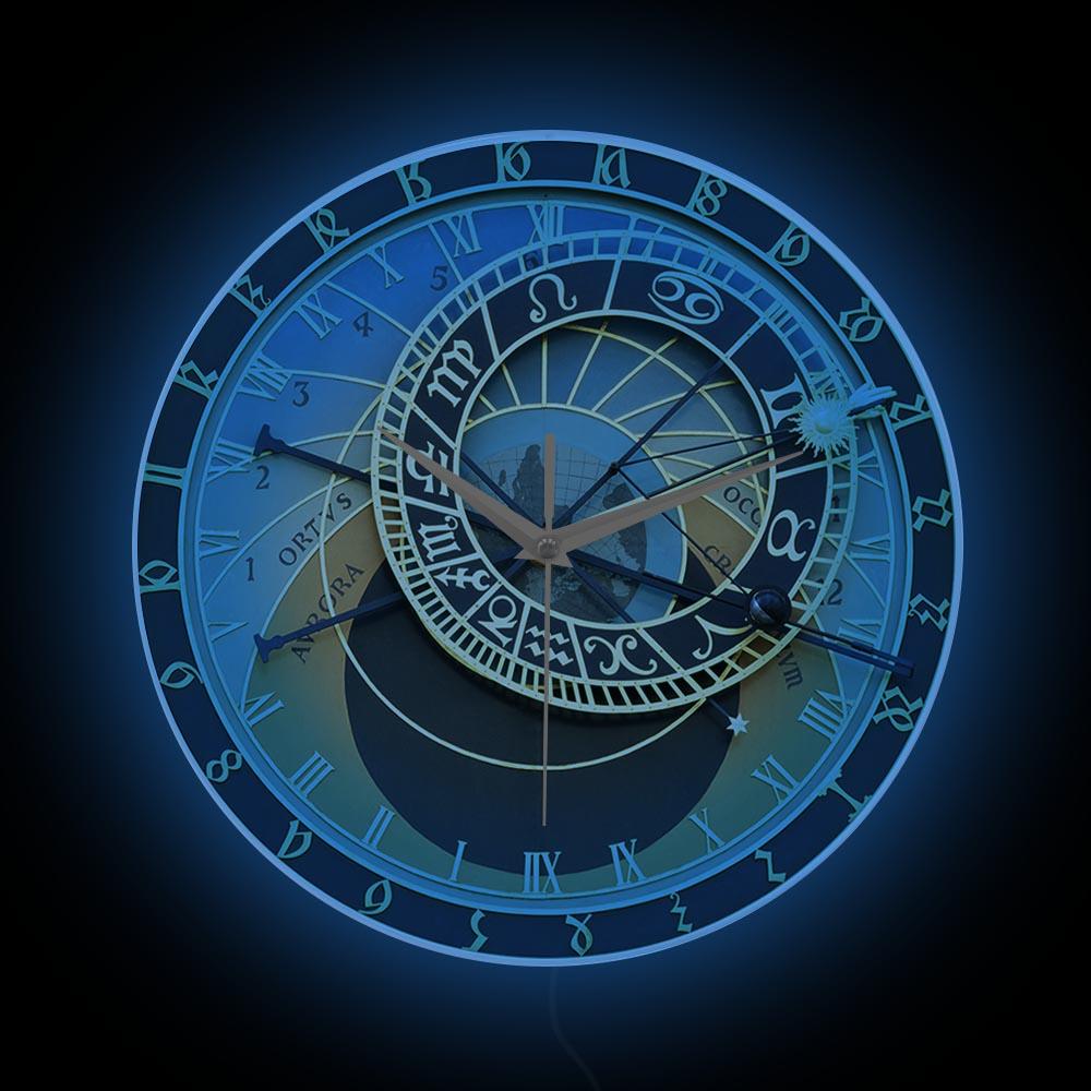 Чешская Республика, Прага, настенные часы для спальни, созвездие, домашний декор, часы, астрономические часы с принтом, подарок любителю астрономии