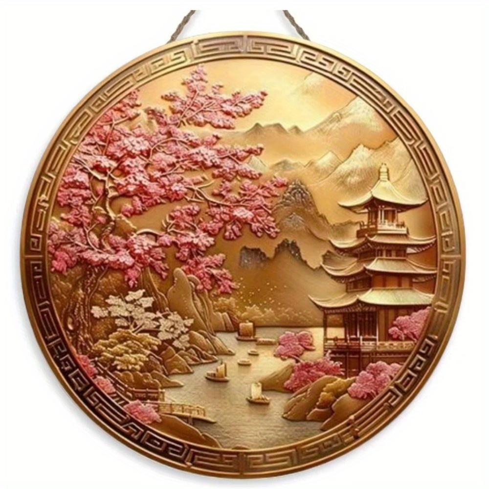 Деревянное настенное украшение в древнем стиле с художественным дизайном - 20 см