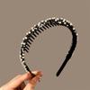 Повязка на голову с кристаллами и стразами, пластиковая повязка для волос с жемчугом, нескользящая ретро-повязка в стиле ретро