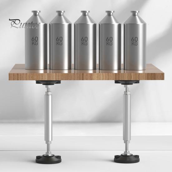 1 пара опорных ножек для мебели, регулируемые телескопические стойки из нержавеющей стали, простая установка, опорные ножки с противоскользящими накладками для кровати, дивана, комода, телевизора