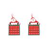 2 Pieces Christmas Advent Calendar Santa Claus Pockets Hanging Ornaments Christmas Gifts