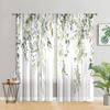 2 Pieces, Eucalyptus Leaf Flower Curtains - Semi Blackout - Very Suitable for Living Room, Bedroom, Kitchen, Home Decoration
