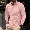 Spring and Autumn Plus Size POLO Shirt Button Pocket Men's Sports Polo Shirt Large Size Polo Shirt