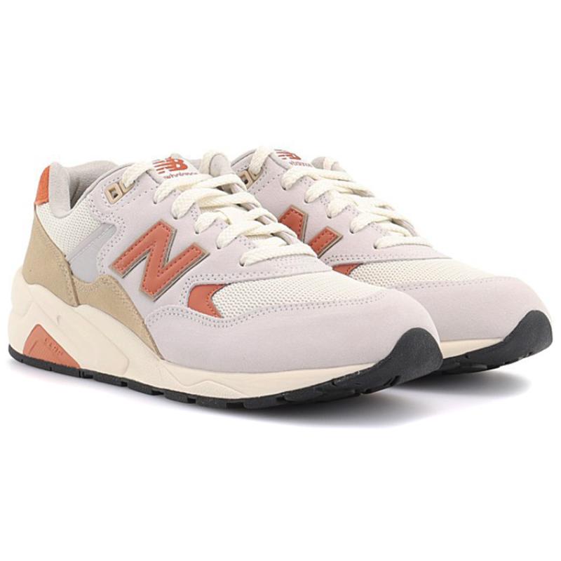 New Balance NB 580 Прочные Дышащие Повседневные Кроссовки с Низким Верхом Унисекс Светло-Серые Кроссовки CMT580CS(ширина D))