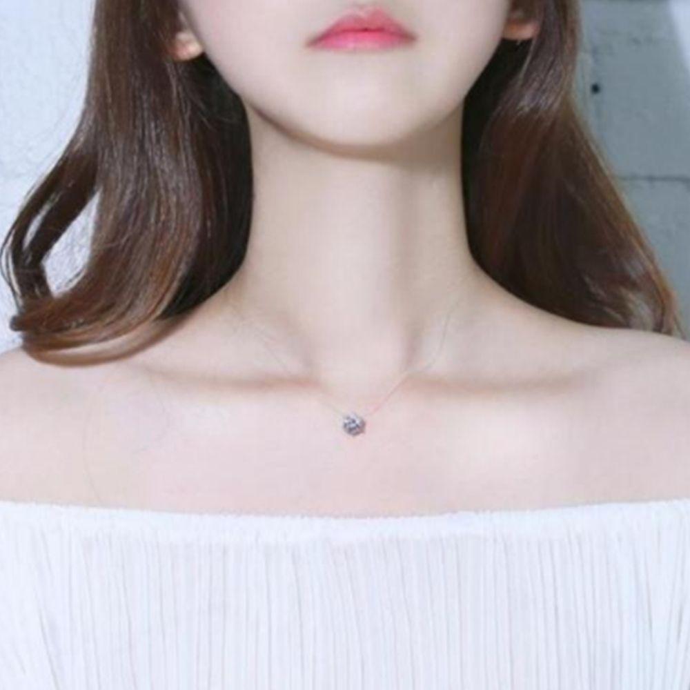 Shiny Women Zircon Invisible Collar Transparent Pendant Choker Jewelry Necklace
